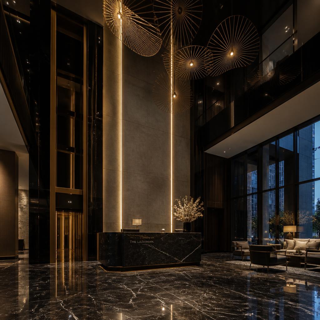 Luxury residential lobby interior